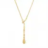 Collar Retro Francés de Zirconia Gota de Agua Cepillada para Mujer, Lujo Ligero, Diseño de Moda de Alta Gama, Collar Versátil para Suéter