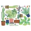 Planta Tropical Hoja Verde Maceta Gato Fresco Artístico Autoadhesivo Calcomanía para Vidrio Decorativo Calcomanía de Pared XL7248