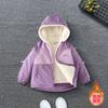 Roupa Infantil Nova Jaqueta de Veludo para Meninas Roupa de Inverno 2025 Roupa Externa Quente de Algodão para Crianças Estilo Ocidental Parka Grossa para Bebê Menina
