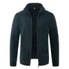 E-commerce Transfronteiriço Jaqueta Cardigan Suéter Amazon Jaqueta Peluciada Outono Inverno Masculina Slim Fit Quente Grossa Zíper Top