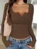 Top de Moda Europeo y Americano Transfronterizo Nuevo Otoño e Invierno de Encaje con Botones de Manga Corta Ajustado de Manga Larga