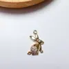 Pingente de Ouro Cobre 18K de Alta Cor Microcravejado com Zircônia Colar Pulseira Brincos Material Artesanal DIY Acessórios de Joia
