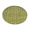 Cesta de Frutas Redonda Tecida à Mão de Bambu Cesta de Peneirar Hotel Fazenda Lanches de Chá Bandeja de Bambu Armazenamento Cesta de Bambu Cesta para Pão Cozido Decoração de Jardim de Infância