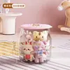 Taburete de Almacenamiento Extra Grande con Contenedor para Peluches, Caja de Almacenamiento para Sentarse, Almacenamiento Transparente para Muñecas para Niños