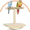 Soporte de Escritorio para Loro Soporte de Mecedora de Madera para Cacatúas y Periquitos Juguete Interactivo para Masticar