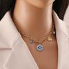 [Ice Meng] Collar de Ojo de Aceite Goteando Moda Amor Acero Inoxidable Cadena Clavícula Collar de Moda INS N119