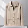 Suéter cárdigan de punto al por mayor transfronterizo para hombre, nueva moda casual de otoño e invierno, chaqueta larga de manga larga con solapa, una pieza, envío directo