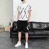 Traje Cómodo de Secado Rápido Camiseta de Manga Corta para Hombre Verano Nueva Moda Shorts Estilo Hong Kong para Hombre Conjunto de Dos Piezas Ropa Deportiva