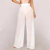 Amazon Comercio Exterior Europeo y Americano Transfronterizo Malla Pantalones de Pierna Ancha Sexy Transparente Cintura Alta Rectos Color Sólido Pantalones Sueltos