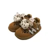 Novos Sapatos de Algodão Estilo Coreano para Crianças, Tênis com Superfície de Couro para Meninos Pequenos, Sapatos de Bebê para Meninas, Modelo 5189