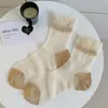 Calcetines de Cristal para Mujer Verano Refrescantes Transpirables Medias de Seda Perladas Antidesgarros Verano Japonés Lolita Calcetines Cortos Transparentes de Seda