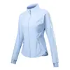 Ropa de Protección Solar para Mujer Lulu's Mismo Estilo, Cuello Alto, Corte Ajustado, Verano, Seda de Hielo, Delgada, Transpirable, Chaqueta para Correr, Fitness, Casual, Piel