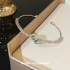 Pulsera abierta con forma de serpiente de circón incrustado con diamantes diseño de lujo ligero de Corea del Sur pulsera de moda elegante de alta calidad al por mayor