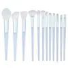 Set de 12 Piezas de Pinceles para Sombras de Ojos, Pinceles para Delineador, Pinceles para Labios, Pinceles de Detalle, Pinceles para Sombra de Nariz, Pinceles de Maquillaje, Set Completo de Herramientas de Belleza de Cangzhou