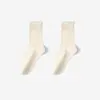 Calcetines holgados de media pantorrilla para mujer estilo primavera y otoño, calcetines transpirables de color liso, estilo japonés ins, casual, cómodos, modernos