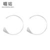 Xi Gu E1350 S925 Pendientes de plata con forma de gancho para la oreja, sencillos y exagerados, para mujer, de uso diario, con forma de triángulo, tendencia geométrica