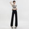 Primavera y VeranoEstilo PreppyEstilo Coreano Casual de Trabajo Pantalones Rectos de Cintura Alta Jeans para Personas Petites