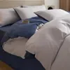 Conjunto de cama de quatro peças 100% algodão, algodão lavado, respirável, confortável, inspirado em dopamina, design vibrante color-block, disponível para dropshipping