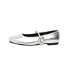 Zapatos de mujer de punta redonda, corte bajo, que aumentan la altura, nuevos zapatos pequeños de cuero de estilo retro francés de primavera, zapatos planos Mary Jane suaves de estilo de hada