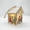 Cabaña luminosa de madera con decoración navideña transfronteriza. Nuevos adornos navideños huecos. Decoración navideña de madera LED.