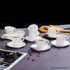 Xícara de Café Expresso e Pires 60ml Comercial Europeu Simples Cerâmica Branco Puro Xícara de Café Pequena Logotipo