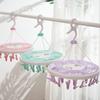 Sanhe 24-clip Simple Round Drying Rack com placa à prova de poeira Multi-clip Secagem de roupas Meias Cabide Roupas Penduradas Roupas Cuecas