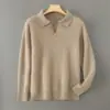 Suéter Delgado de Cachemir para Otoño e Invierno con Corte Holgado y Cuello Delgado para Hombre, Suéter de Lana, Prendas de Punto