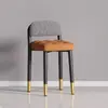 Conjunto de Mesa e Cadeiras de Jantar com Encosto, Novo Modelo 2022, Espessado, Moderno, Luxo Leve, Sensação de Alta Qualidade, Almofada de Pão, Banqueta Empilhável