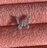 Par de Alerones de Mariposa Calados Minimalistas Clavo de Hueso de Oreja Clavo de Oreja de Acero de Titanio Clavo de Oreja Apilado para Agujeros de Oreja Dobles