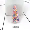 Horquilla con clip BB transparente con diseño de arena movediza y personalidad colorida para niña, accesorio para el pelo de PVC con forma de corazón de melocotón y gota de agua