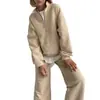 En Stock Nuevo Otoño 2026 Moda Casual Europea y Americana para Mujer Sudadera de Manga Larga y Pantalones Sueltos Conjunto de Dos Piezas