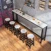 Mesa de bar de pared sencilla, mesa estrecha comercial, mesa larga para el hogar, mesa y silla combinadas para tienda de té con leche, silla alta de bar