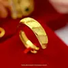 Transmissão ao Vivo de Anéis de Flor Rosa Banhados a Ouro de Alta Qualidade, Mesmo Estilo das Lojas de Ouro, Anéis Ajustáveis Pixiu Banhados a Ouro da Moda, Atacado em Estoque