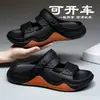 Sandálias Masculinas Novo Modelo 2025, Sapatos de Direção de Luxo, Sandálias de Praia Antiderrapantes Macias para Uso Externo, Sandálias de Solado Grosso