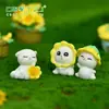 Diretamente do fabricante: Enfeites de jardim em miniatura de gato com tema de girassol, adoráveis artesanatos de resina de animais de desenho animado