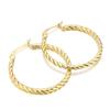 Pendientes de acero de titanio con forma de anillo sencillo, modernos y elegantes, de moda, ligeros, de lujo, chapados en oro de 18 quilates para mujer.