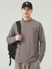 Camiseta de hombre Anyang de peso pesado 250 g, cuello semi-alto, manga larga, nuevo estilo otoño 2026, adecuada como capa interior o capa base