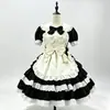 Versión mejorada~Atuendo de Sirvienta Dulce Vintage para Niña Lolita Vestido de Pastel en Capas Negro Blanco Negro Rosa Vestido Lolita