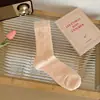 Calcetines Blancos para Mujer, Calcetines Finos de Media Pantorrilla para Primavera y Verano con Lazo, Calcetines Largos de Malla Estilo Ballet Transpirables Absorbentes de Sudor