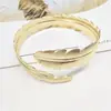 Brazalete Metálico Brillante Transfronterizo Nuevo Europeo y Americano Moda Nicho Pulsera de Brazo Abierta en Forma de Ola Decoración de Brazo Más Vendida Europea y Americana