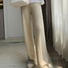 Pantalones Anchos de Cachemira Tejida para Mujer, Cintura Alta, Sueltos, Largos hasta el Piso, Modernos y Casuales, Pantalones Rectos de Pelo de Cabra Otoño e Invierno