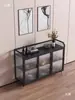 Aparador de Lujo Ligero, Gabinete Moderno Minimalista de Hierro y Vidrio, Barra de Cocina, Estante de Almacenamiento para Apartamentos Pequeños y Medianos