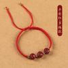 Pulsera de Cinabrio para Mujer Cuentas de Loto Año del Zodíaco Cuerda Roja Tejida a Mano Joyería Roja Arena Dorada Púrpura Pulseras para Hombre y Mujer