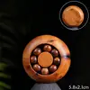 Ornamento portátil Fenghuolun de contas da sorte em madeira de jujuba atingida por raio, item colecionável, bola de handebol para fitness, contas de madeira esculpida giratórias, marcenaria de nicho
