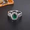 Transmisión en vivo artículo más vendido imitación coco forma de huevo redondo anillo de gema cristalina de colores para mujer en nicho completo de diamantes anillo de diamante de alto carbono versátil