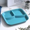 Plato cuadrado de plástico de tres compartimentos Plato para cena para el hogar Plato para desayuno Plato para fideos y frutos secos Plato para almuerzo Plato cuantitativo dividido Plato para reducir grasa Plato para comida ligera