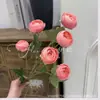 6 Buquês Artificiais de Flor de Chá e Rosas para Decoração de Salão de Casamento, Vitrine de Casa e Arranjo de Lótus