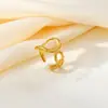 Anillo de Banda Ancha Ondulado Estilo Ins Transfronterizo Europeo y Americano Moda Exagerada Sensación de Alta Gama Abierto Accesorios de Joyería de Acero Inoxidable