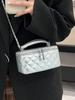 Bolsa de Mano Popular de Estilo Coreano de Este Año, Pequeño Aroma, Moda Elegante, Caja de Mano, Bolso Cruzado de Cadena Acolchado de Alta Calidad para Mujer
