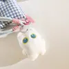 Colgante de Gato Blanco de Cuerpo Completo con Ojos Grandes Lanyard para Teléfono Móvil Correa Corta para Muñeca Colgante de Bolso Funda para Teléfono Móvil Bolso de Hombro Universal